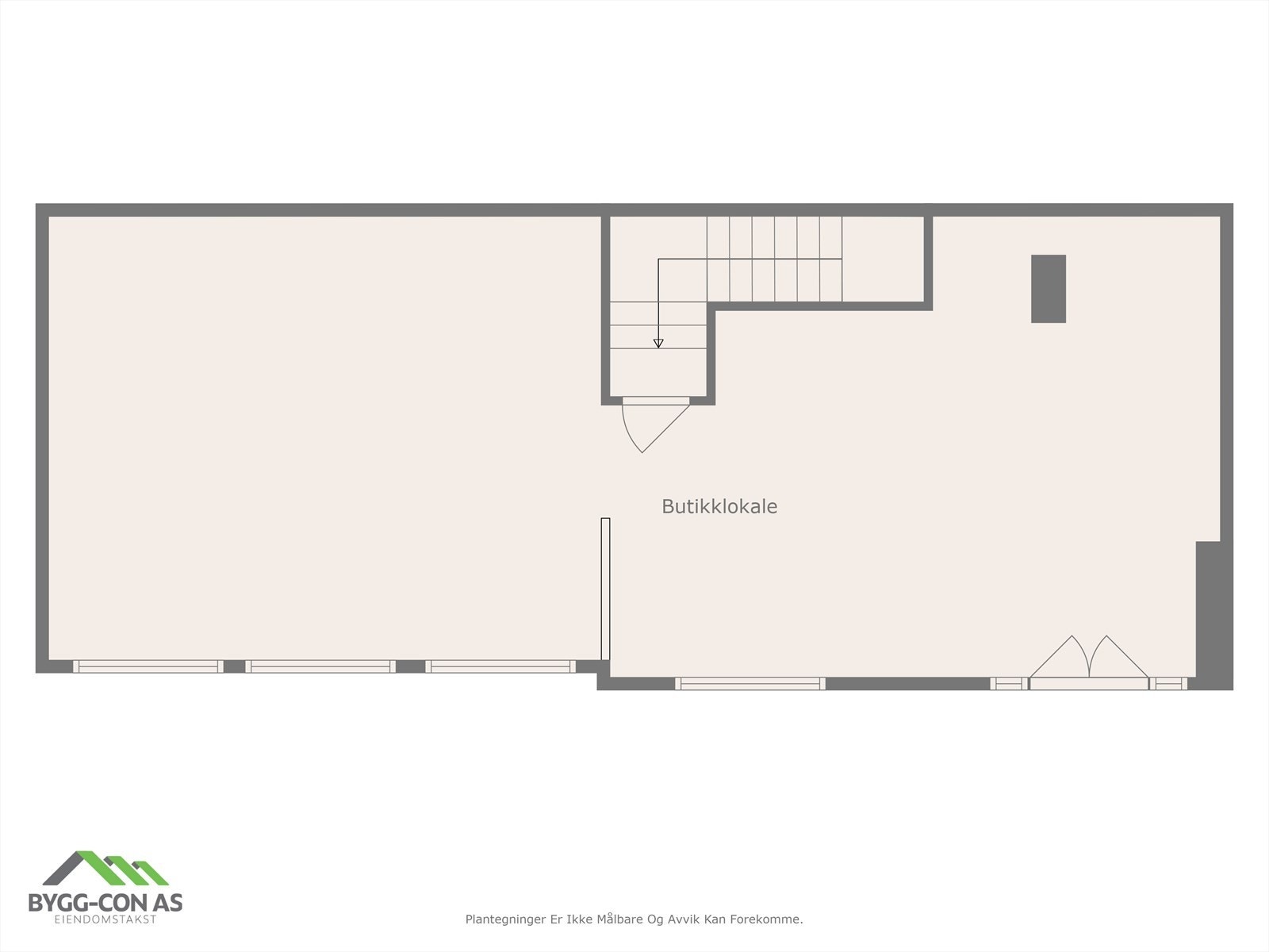 Plantegning butikklokale 1. etasje. Galleribilde
