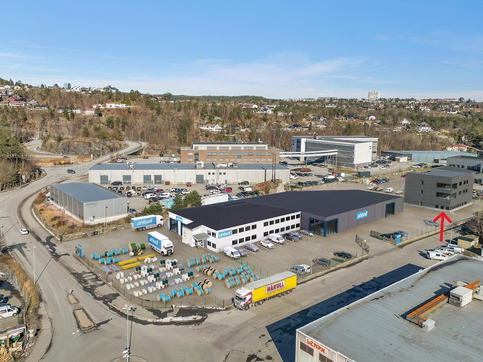 Nybygg mellom Ahlsell og Kristiansand Kommune Galleribilde