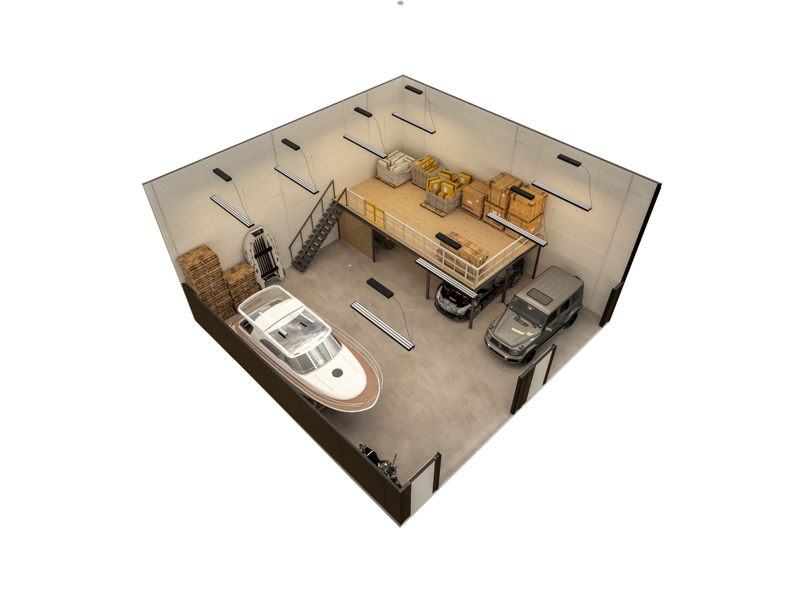 3D-Illustrasjon dobbel seksjon (144kvm) Galleribilde