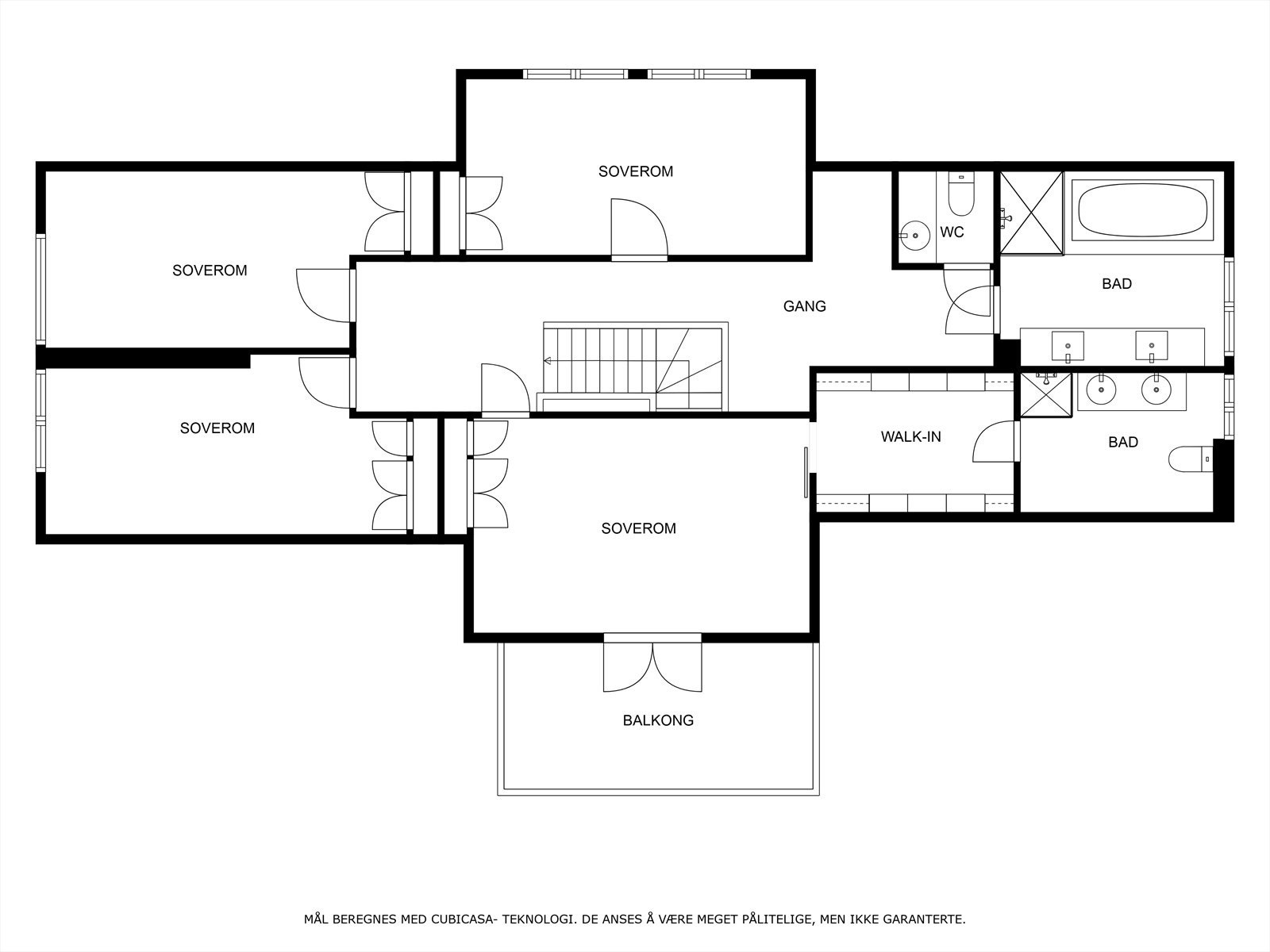 Våningshus - plantegning 2. etasje Galleribilde