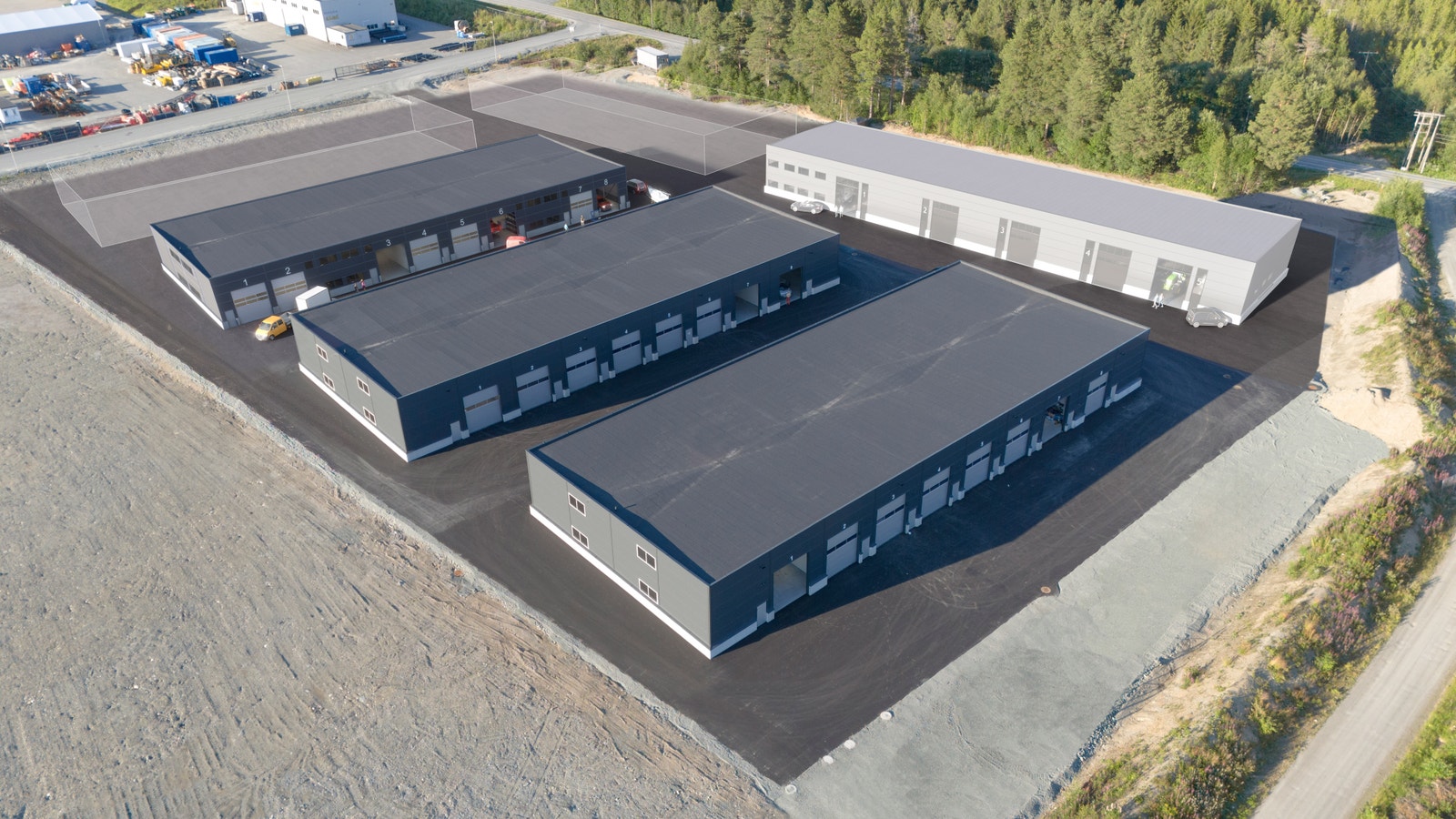 Lagerseksjoner | Byggetrinn 4 lengst unna til venstre i bildet | Byggetrinn 1 & 2 nærmest i bildet og allerede ferdigstilt Galleribilde