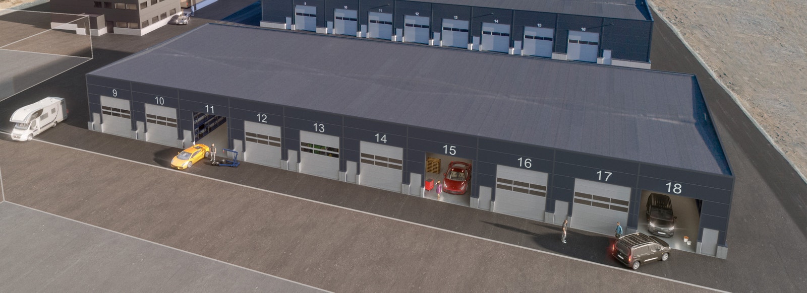 Kombinasjonslokaler & Lagerseksjoner | Byggetrinn 4 | Fra nord Galleribilde