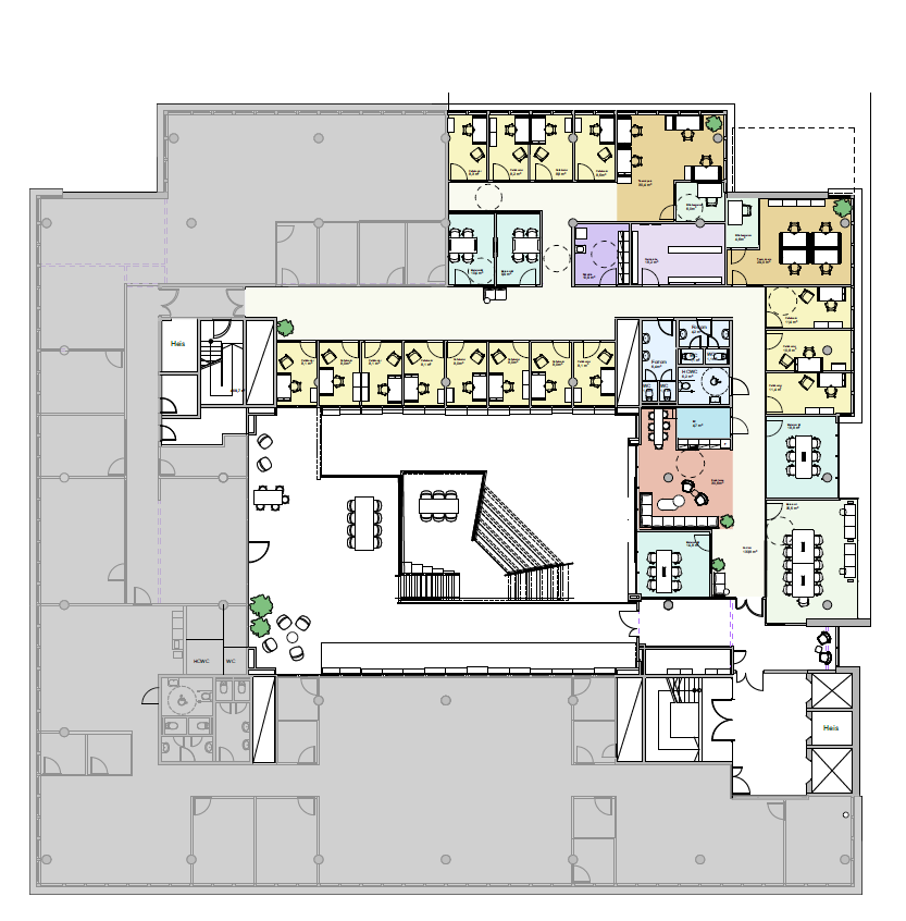 Eksempel på innredning av deler av ledige areal i 2. etg. Galleribilde