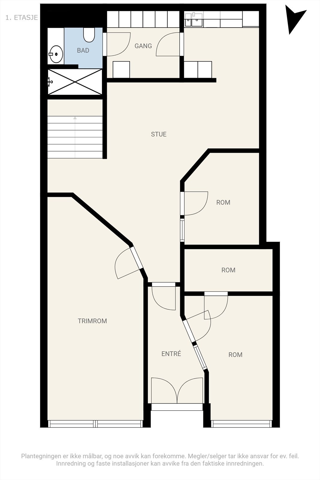 Plantegning 1. etasje Galleribilde
