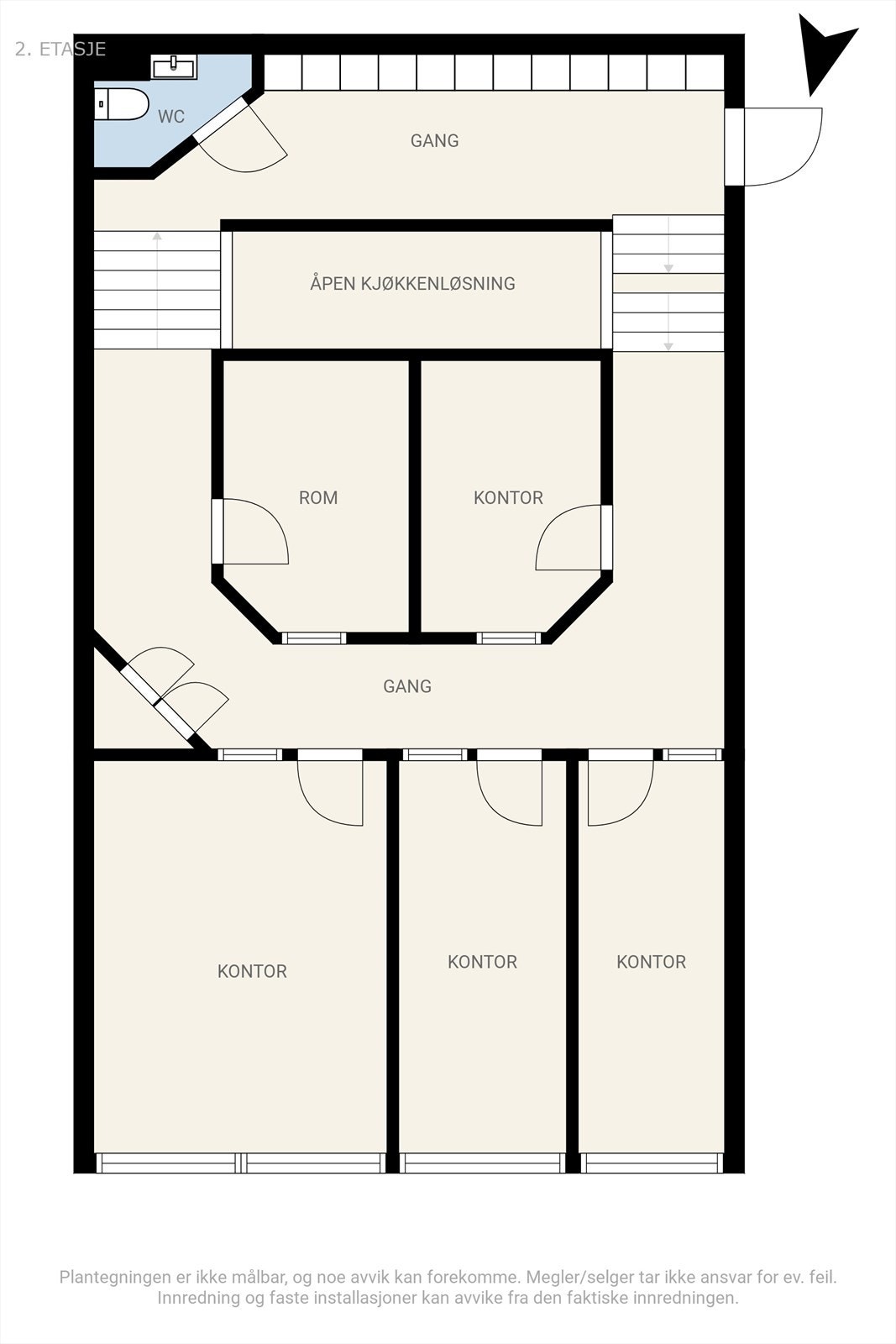 Plantegning 2. etasje Galleribilde