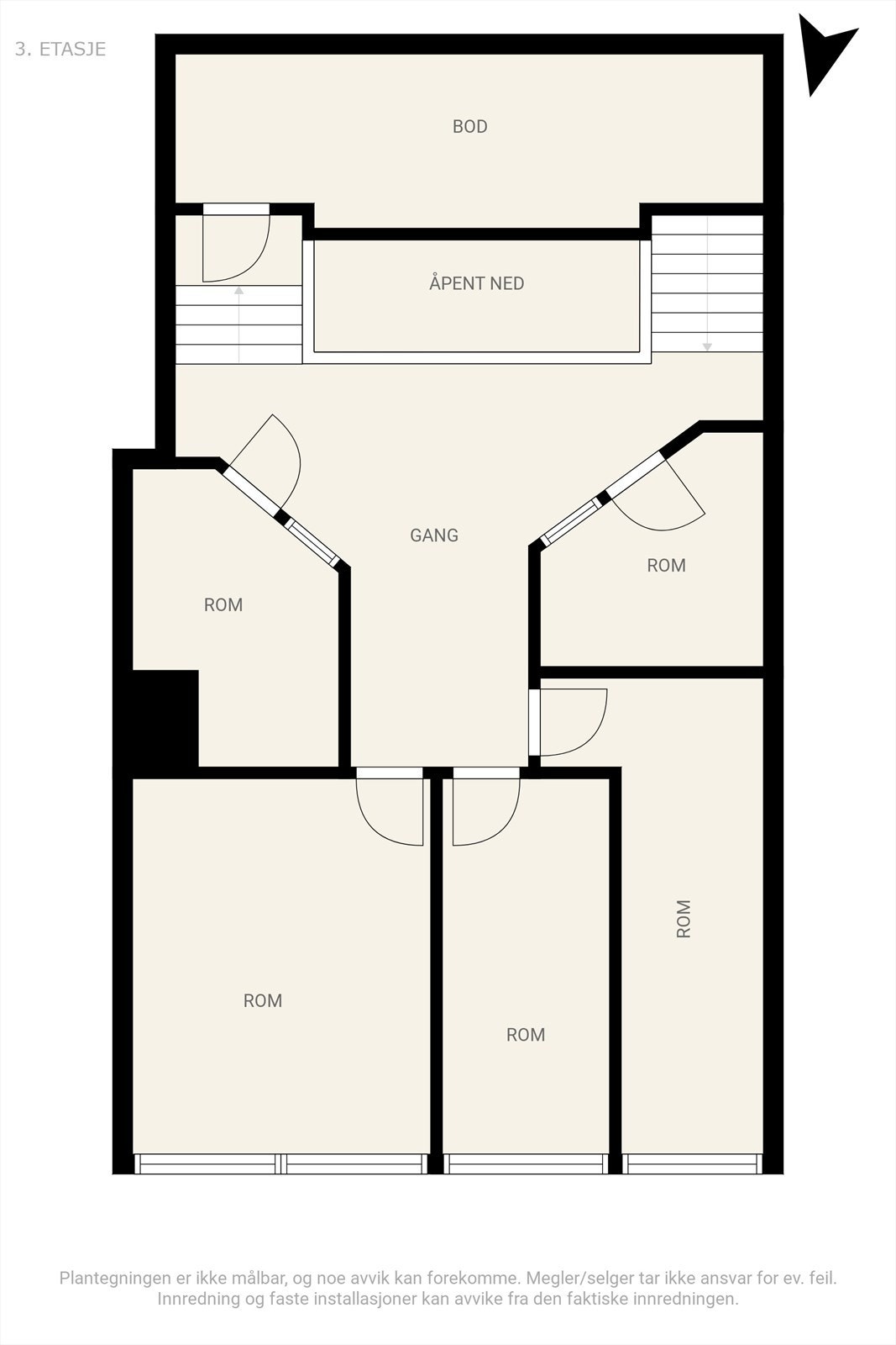 Plantegning 3. etasje Galleribilde