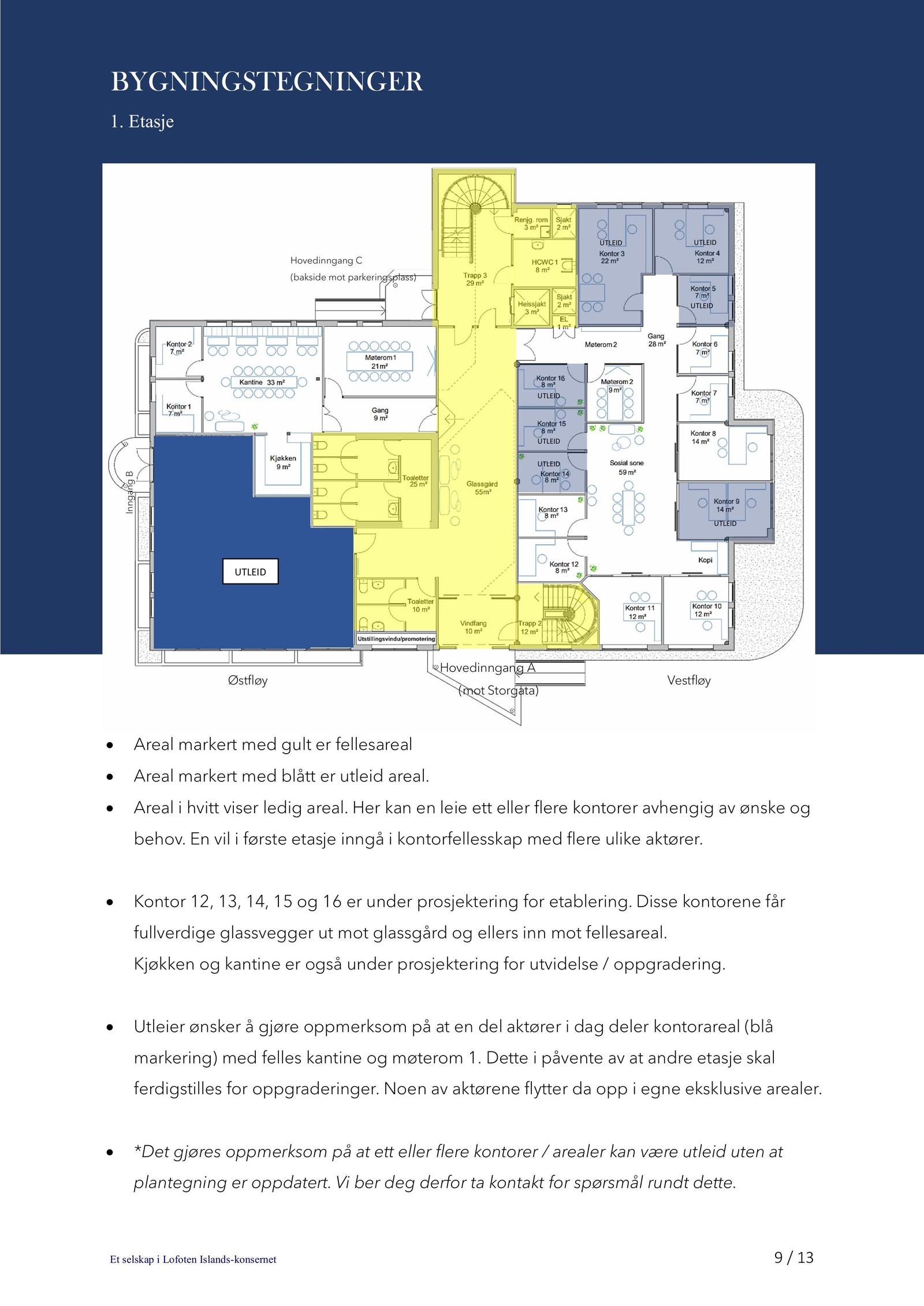 Plantegning 1.etg. Galleribilde