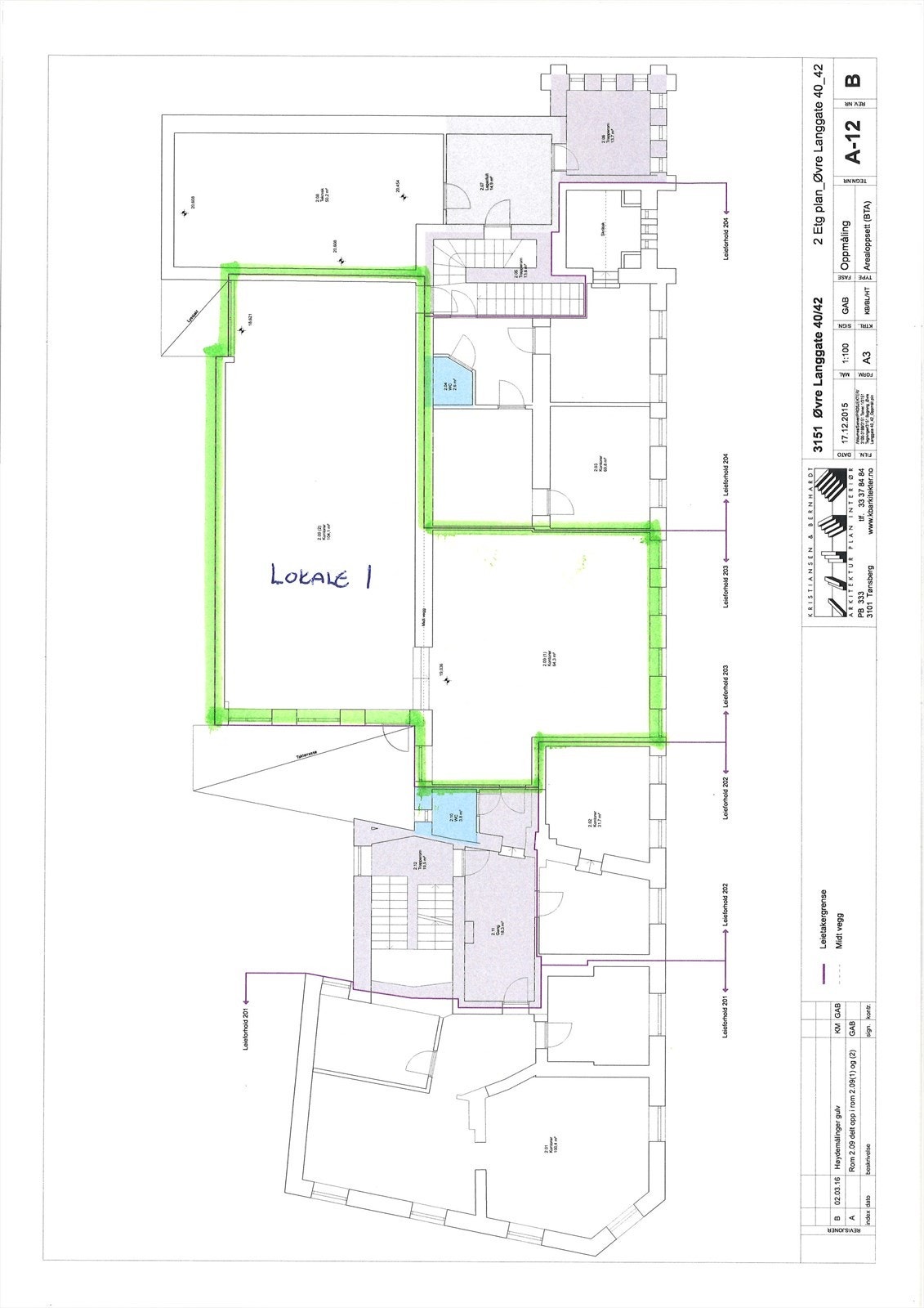 Tegning 2. etg. Galleribilde