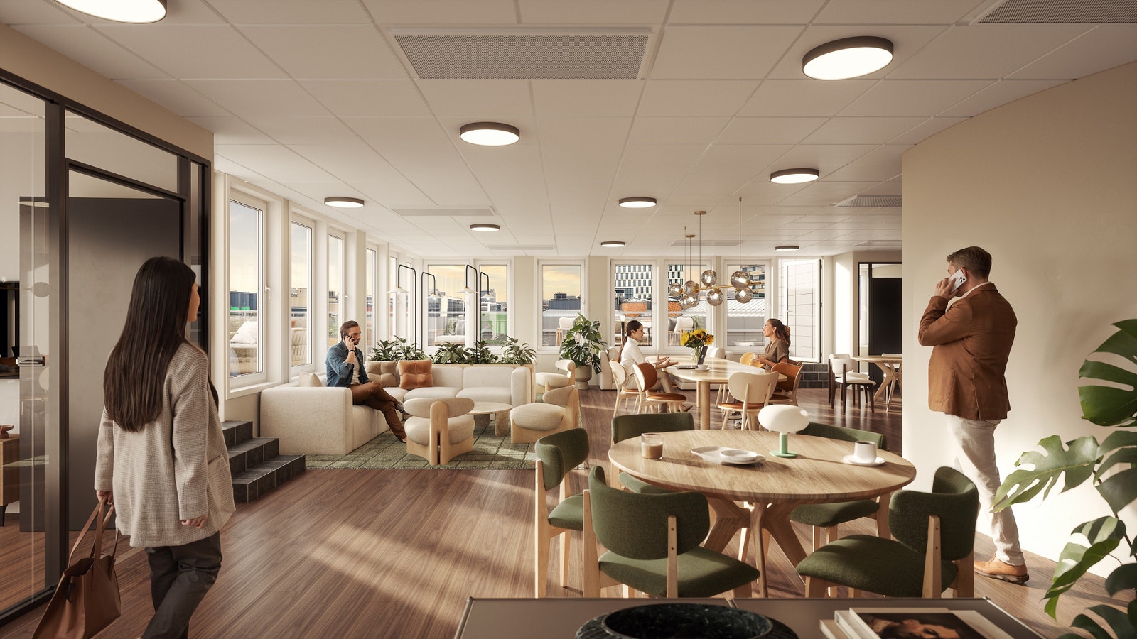 Illustrasjon - kontorlokalene i 6. etasje. Direkte utgang til egen takterrasse. Galleribilde