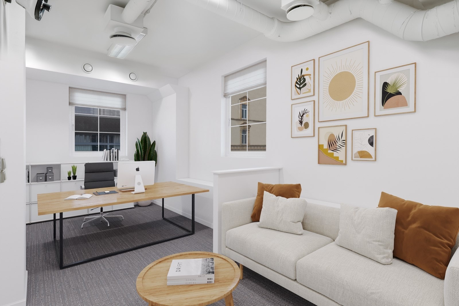 Digital renovering - bildene er laget som illustrasjon av det faktiske arealet og lokalet. Galleribilde