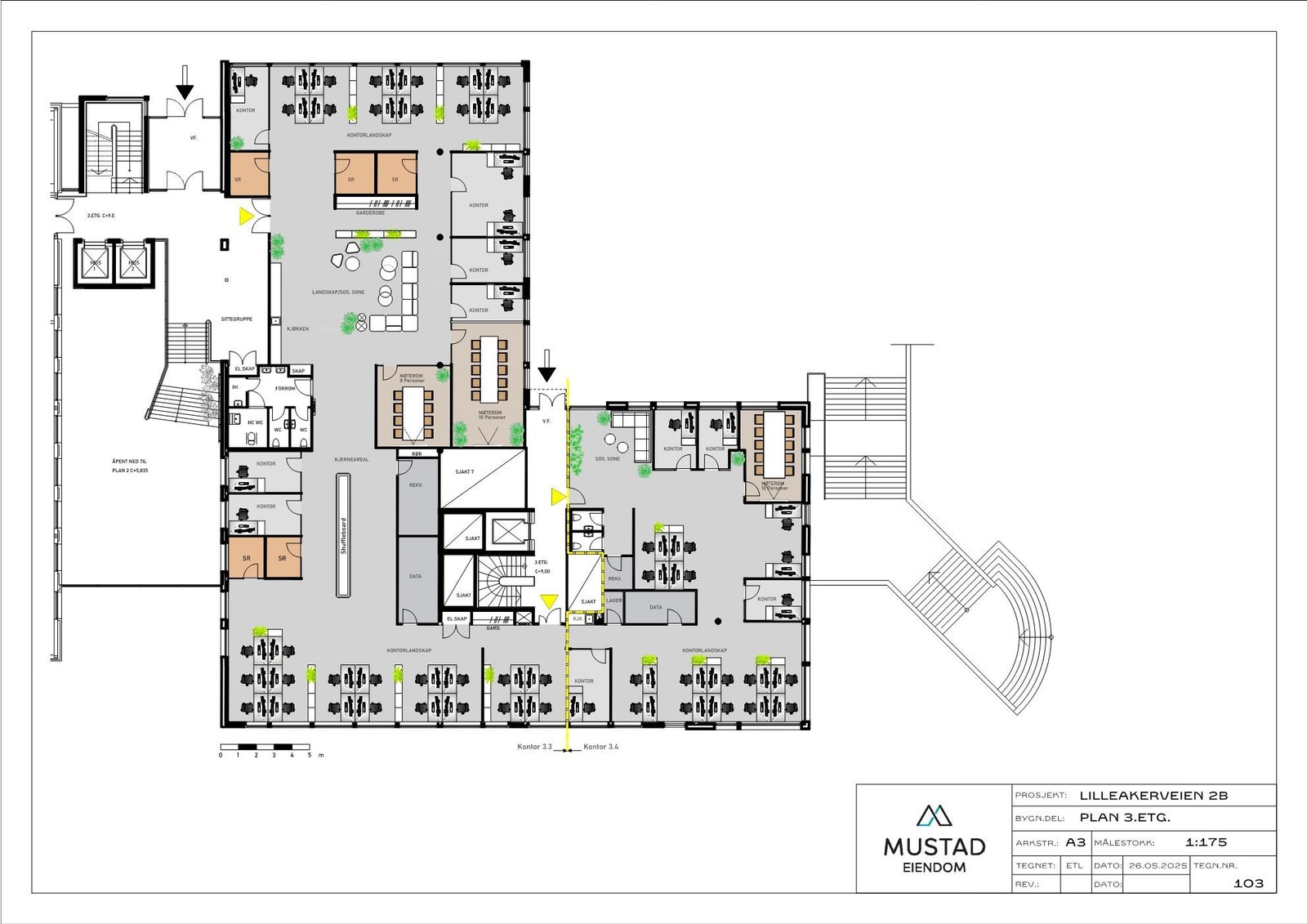 Areal ca. 1100 m2 BTA. Arealet kan også deles i to mindre arealer Galleribilde