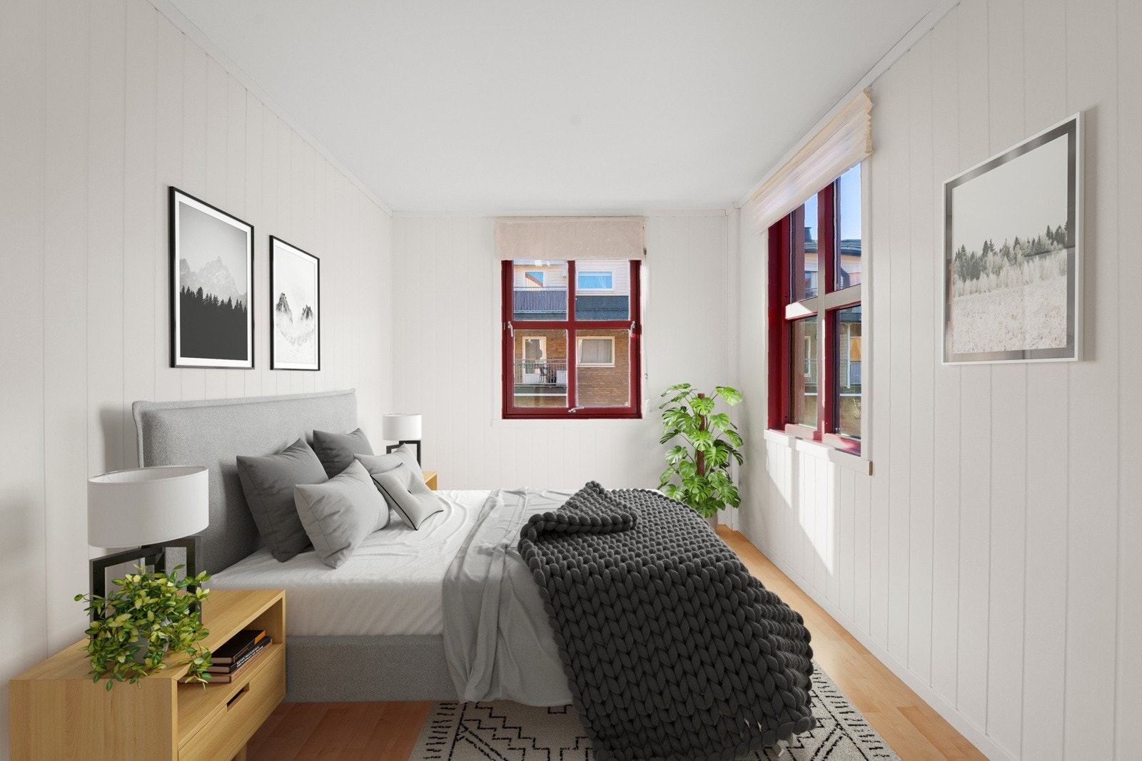 Soverom nr. 2 har god plass til dobbeltseng, kommode og en liten skrivepult. Soverom nr. 2 passer perfekt som barnerom, gjesterom eller kontor. - Digitalt stylet Galleribilde