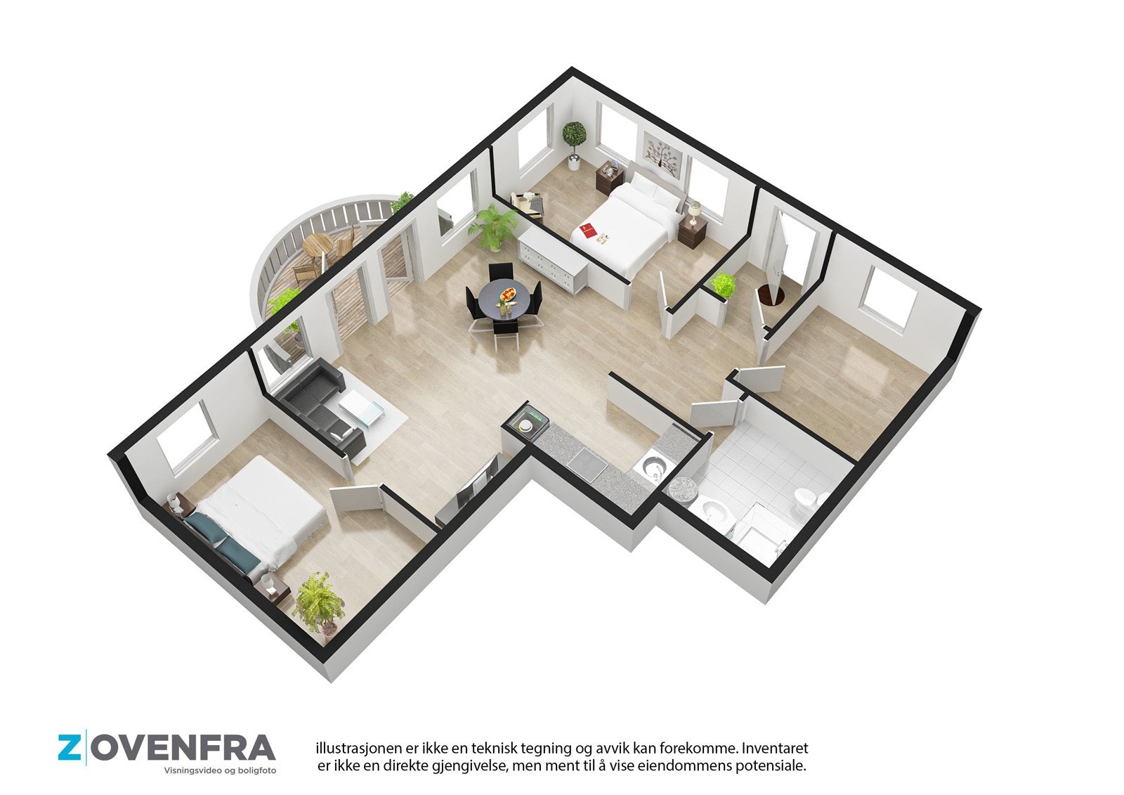 Pantegning. - Hyggelig og praktisk leilighet bygget om fra kontorlokaler til leilighet omkring 2015-2016 Galleribilde