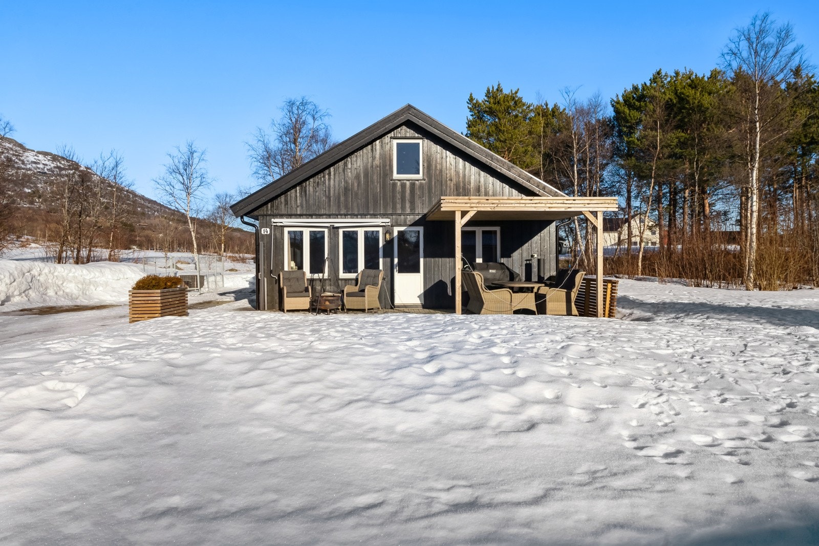Terrassens utforming skaper naturlige soner. Galleribilde