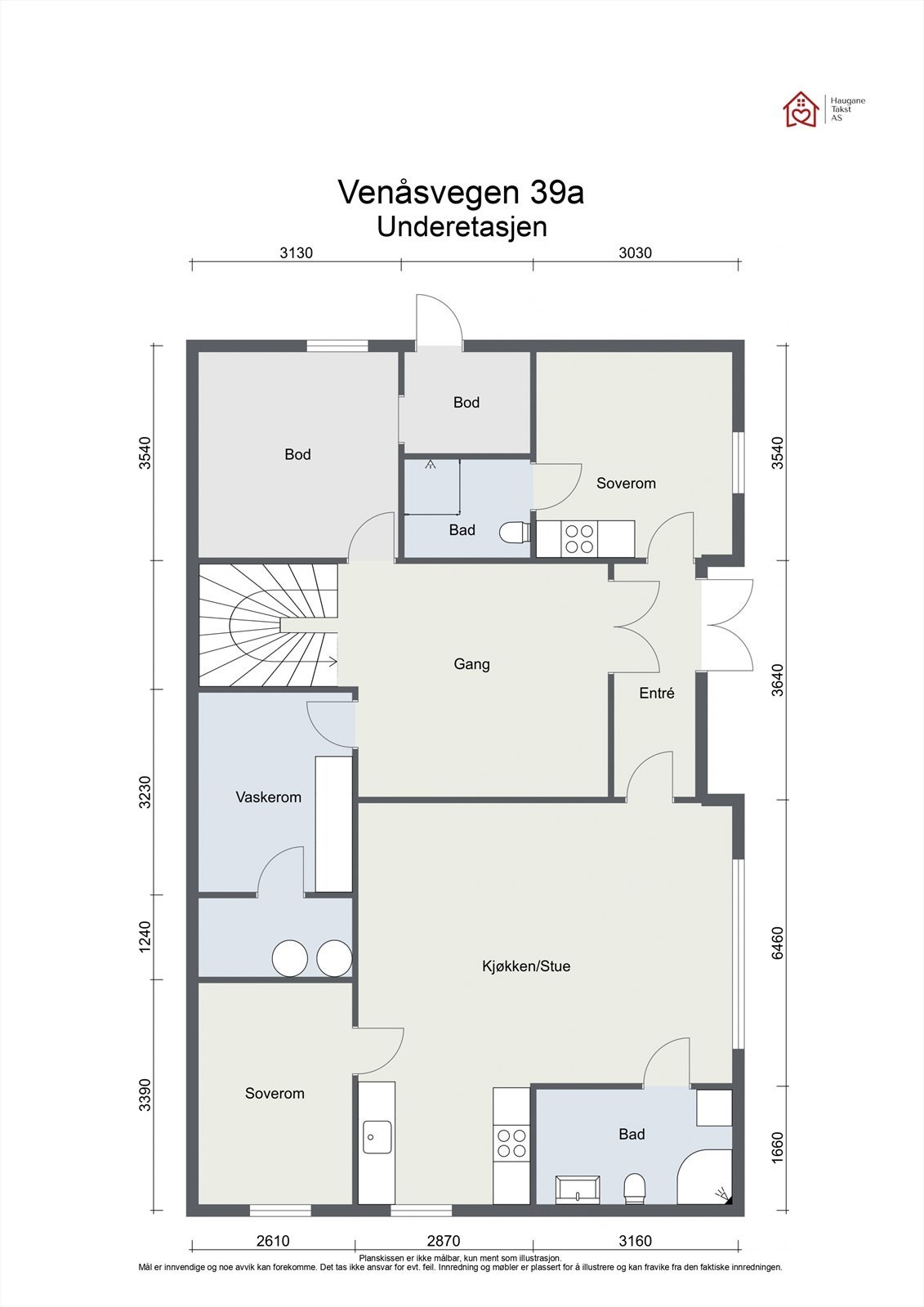 Plantegning u. etasje - Venåsvegen 39a Galleribilde