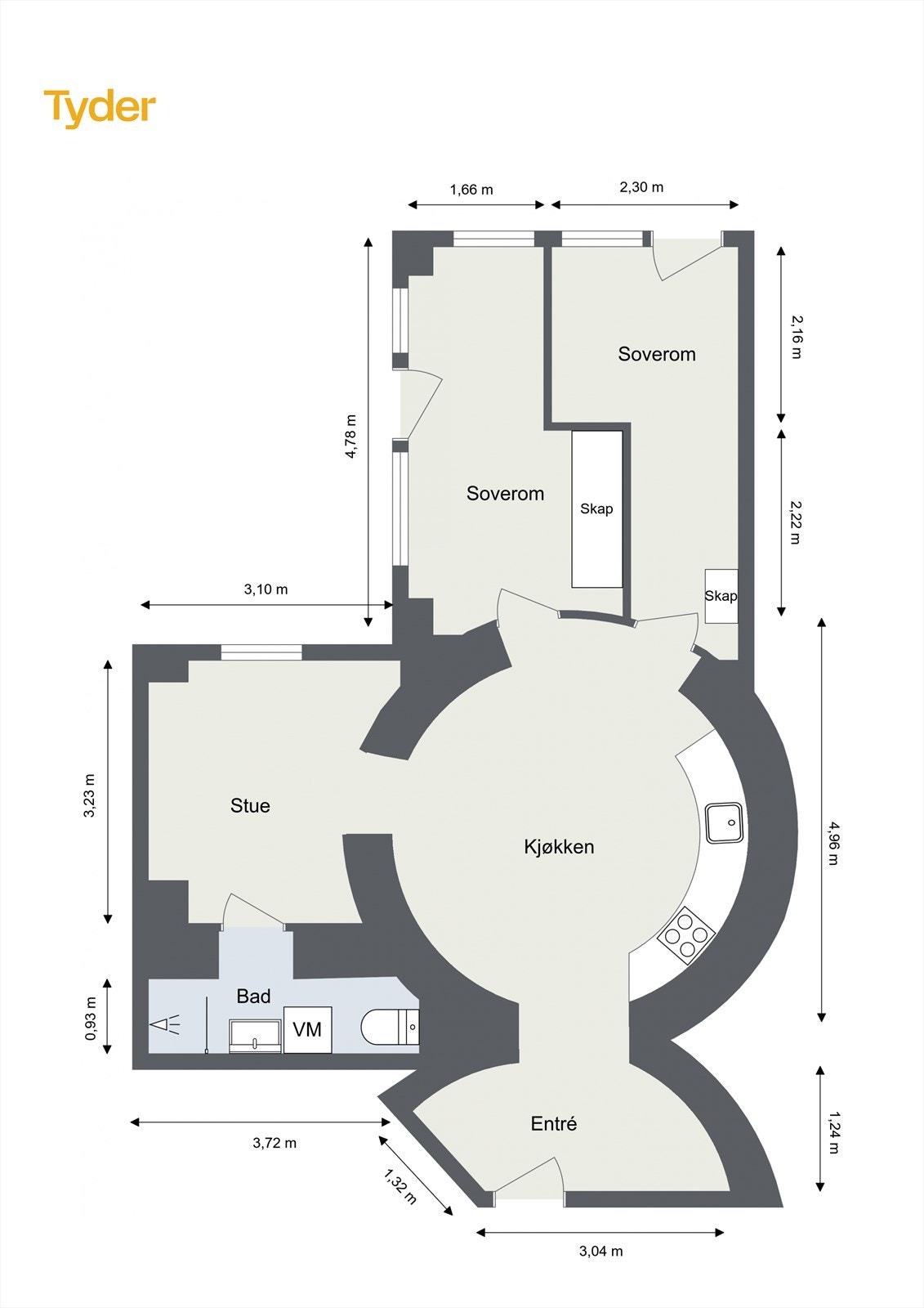 Plantegning Trondheimsveien 197A. Galleribilde