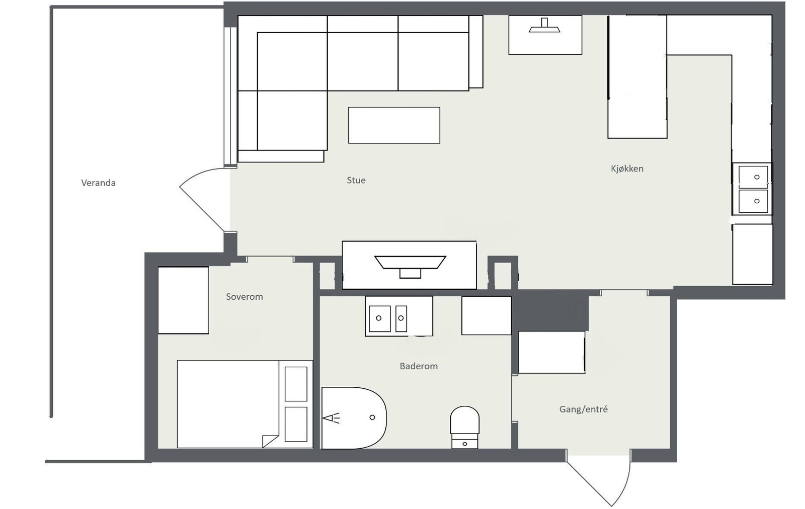 Planløsning av leilighet Galleribilde