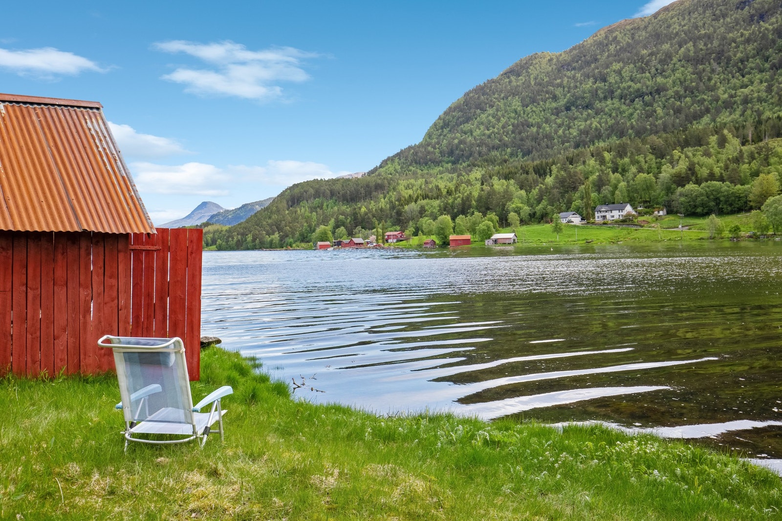 Naustet er kun få minutters gange fra boligen. Naustet er oppført på egen tomt. Galleribilde