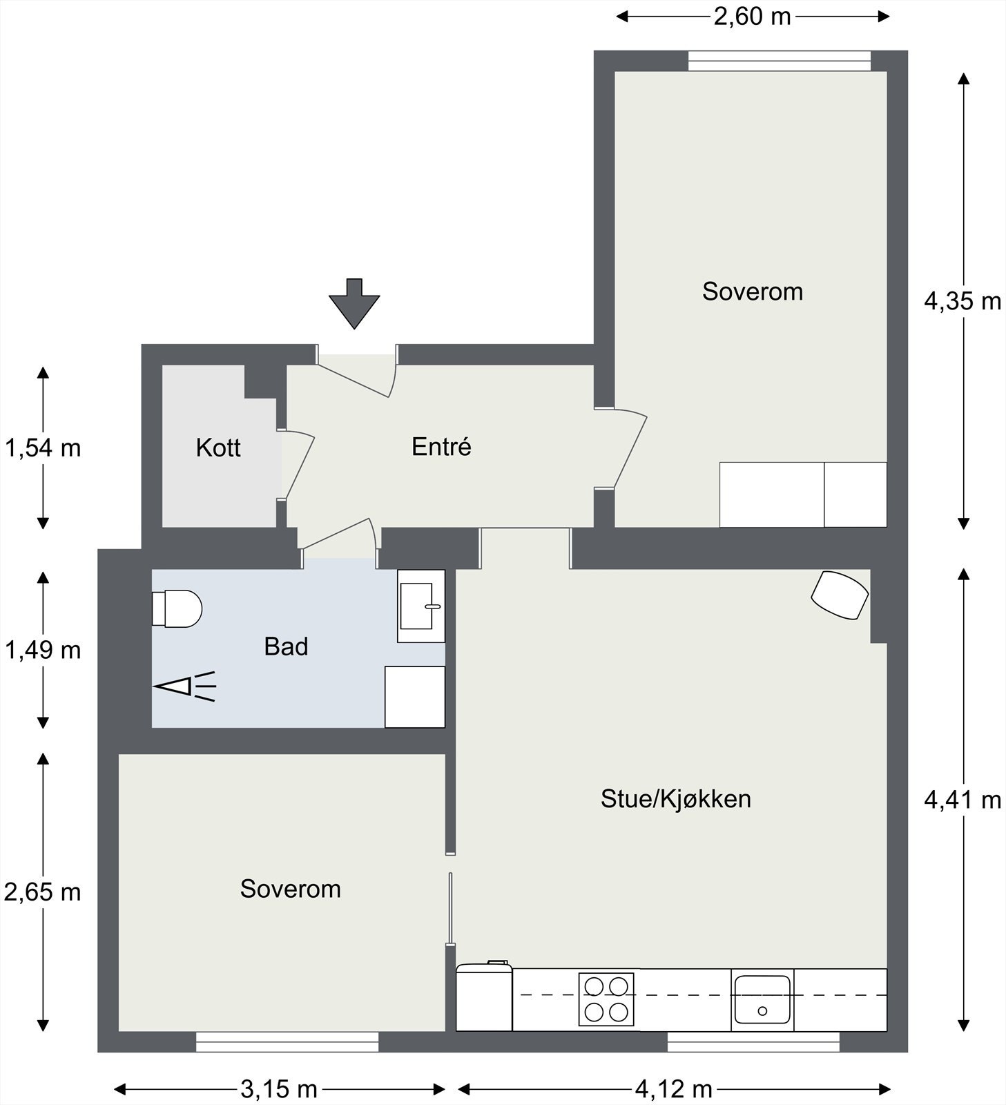 Alternativ plantegning. Galleribilde