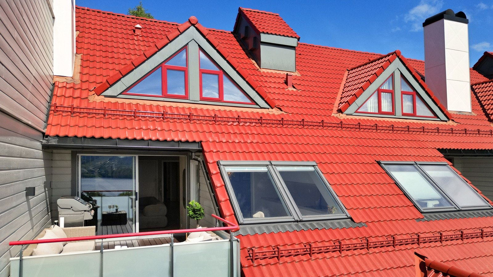 Takterrasse på 11 m² | Det ble lagt ny takstein i 2021 Galleribilde