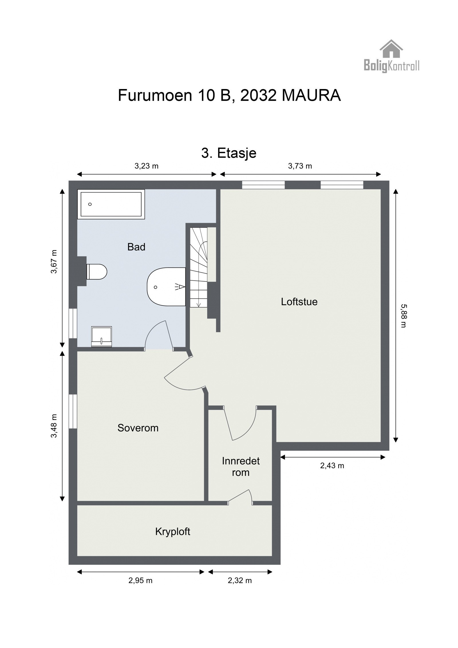 Plantegning Loftsetasje. Galleribilde