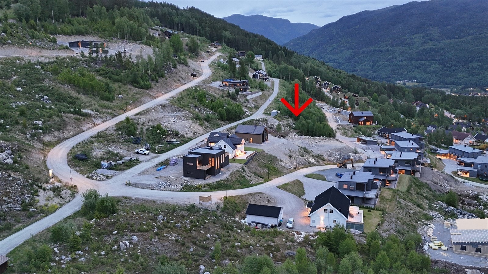 Fremtidig lekeplass er markert med pil Galleribilde