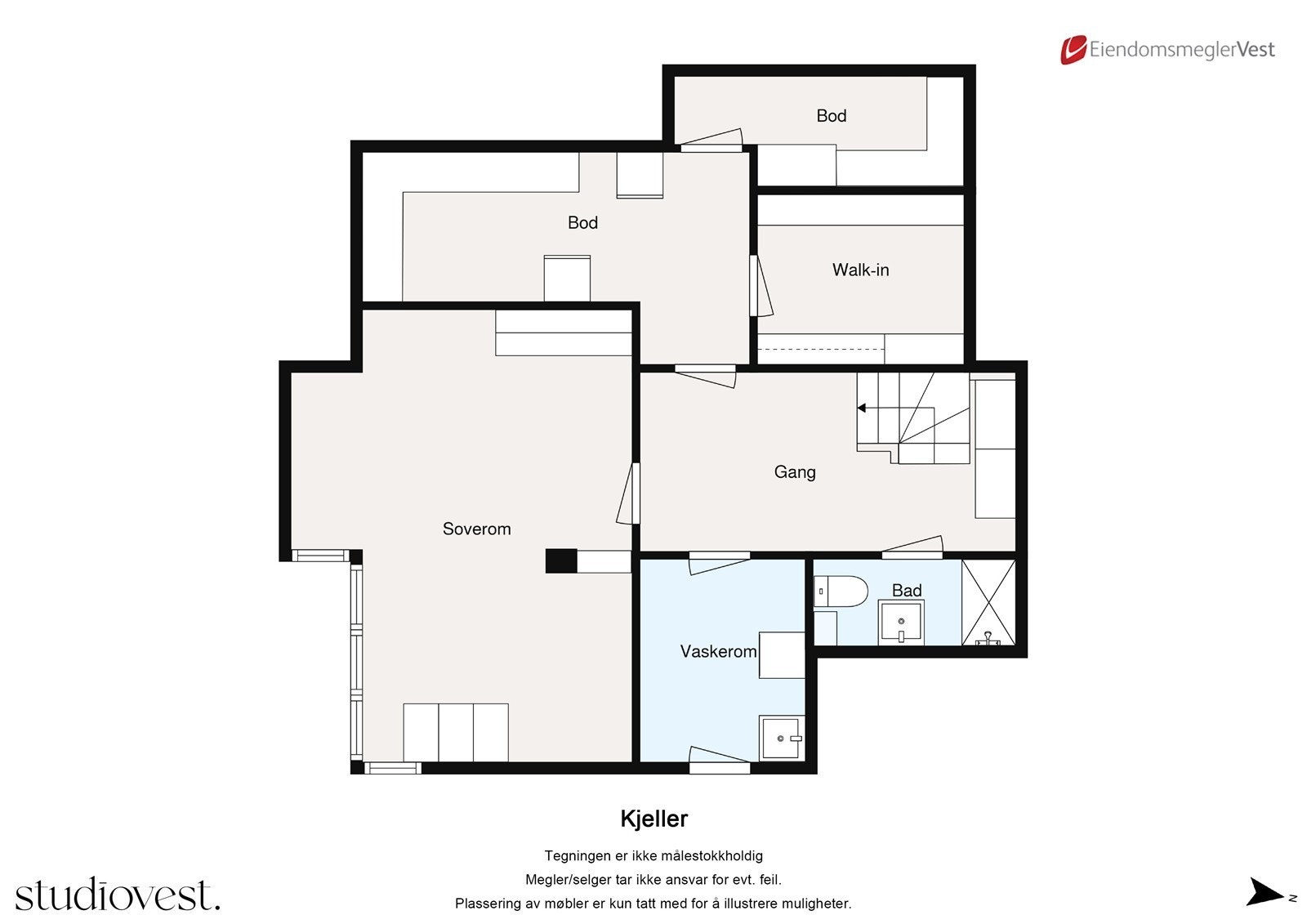 Planskisse: Kjeller. Galleribilde