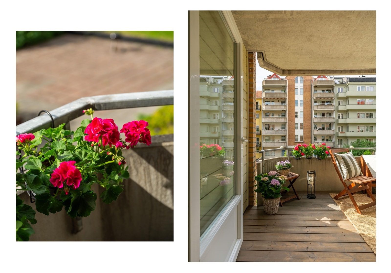 Balkongen vender mot den rolige og frodige bakgården. Galleribilde