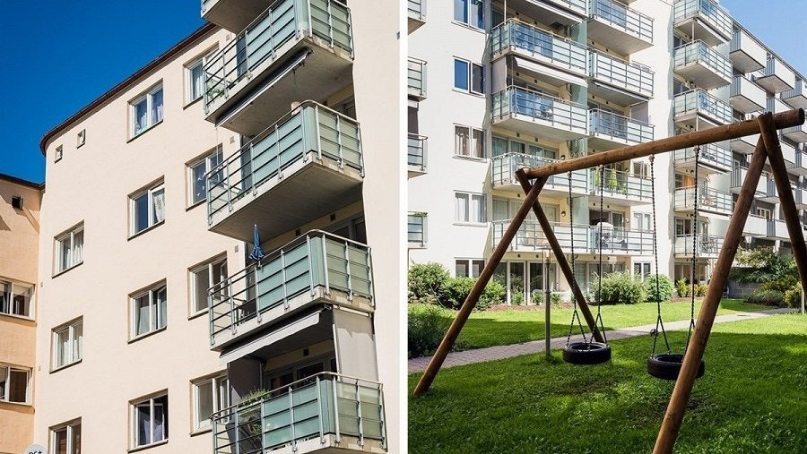Flott felles bakgård med grøntareal Galleribilde