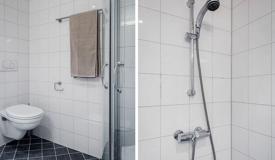 Baderom av god størrelse med vaskemaskin + tørk Galleribilde