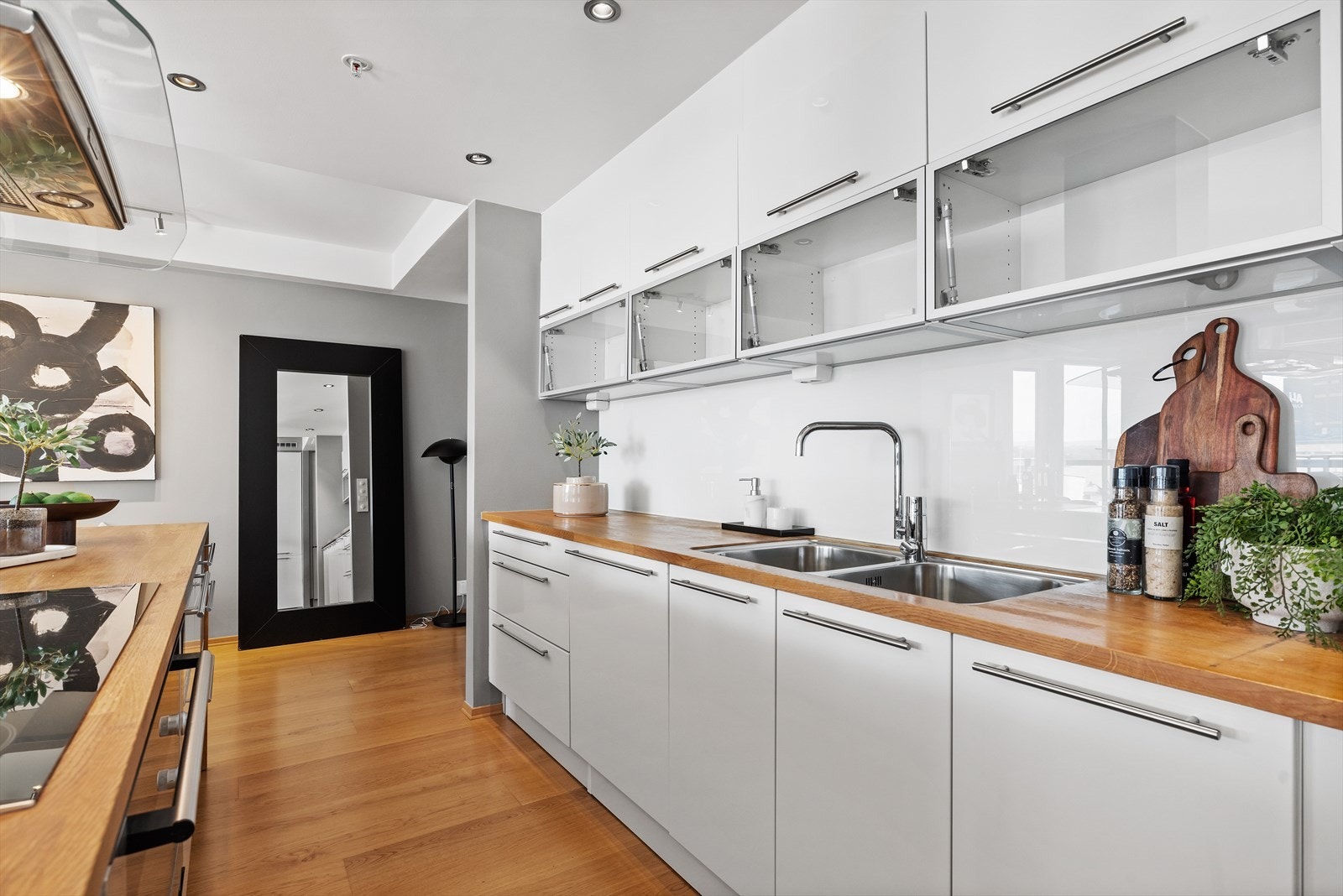 Heltre benkeplate av eik. Galleribilde