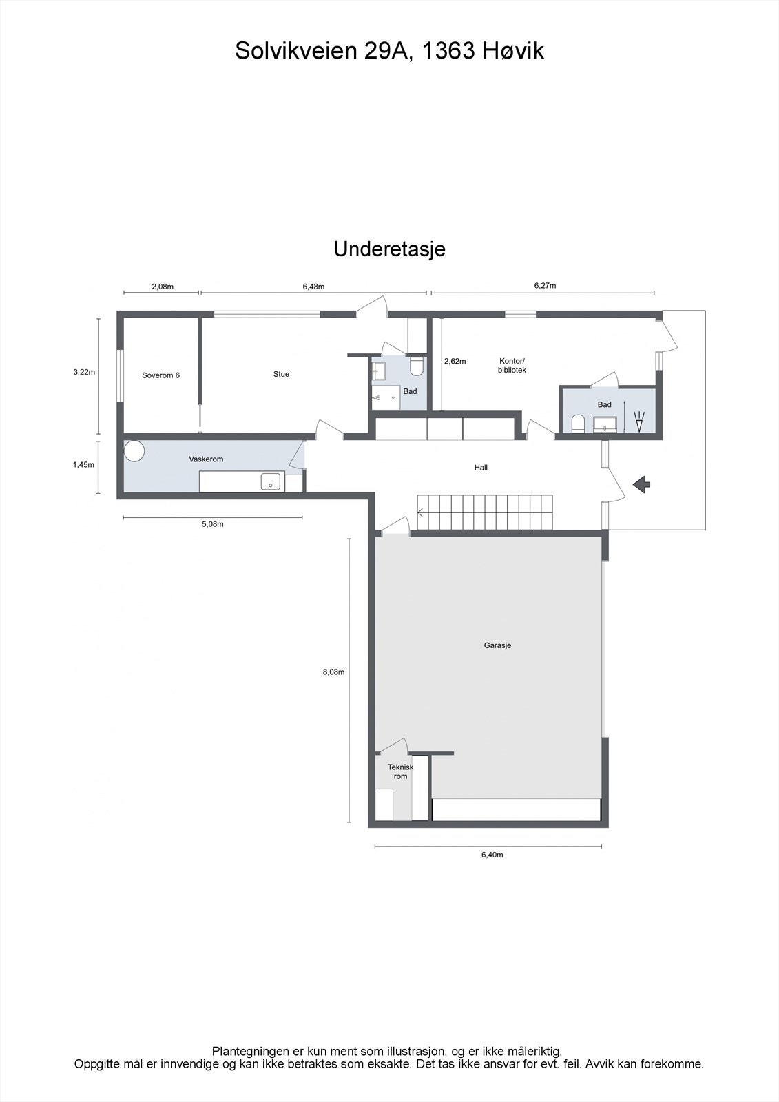 Plantegning U.etg. Galleribilde