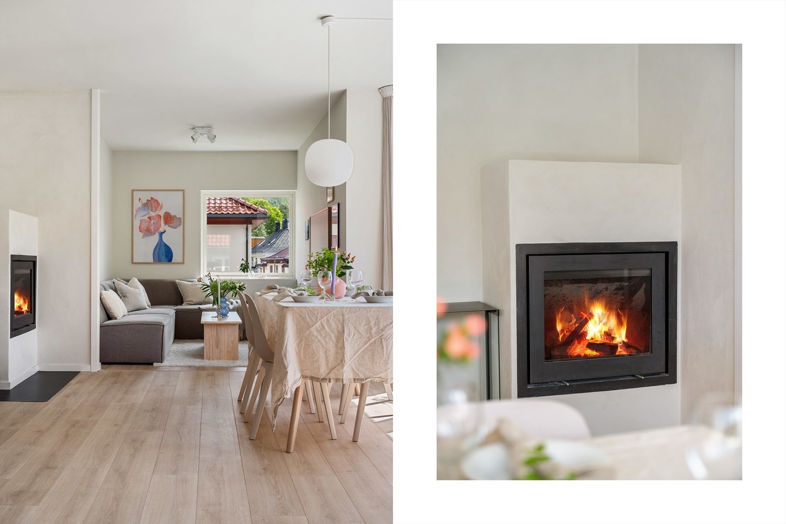 - Merk peis i stue som sørger for lavere strømkostnader, en behagelig innetemperatur og ikke minst ekstra hygge - Galleribilde