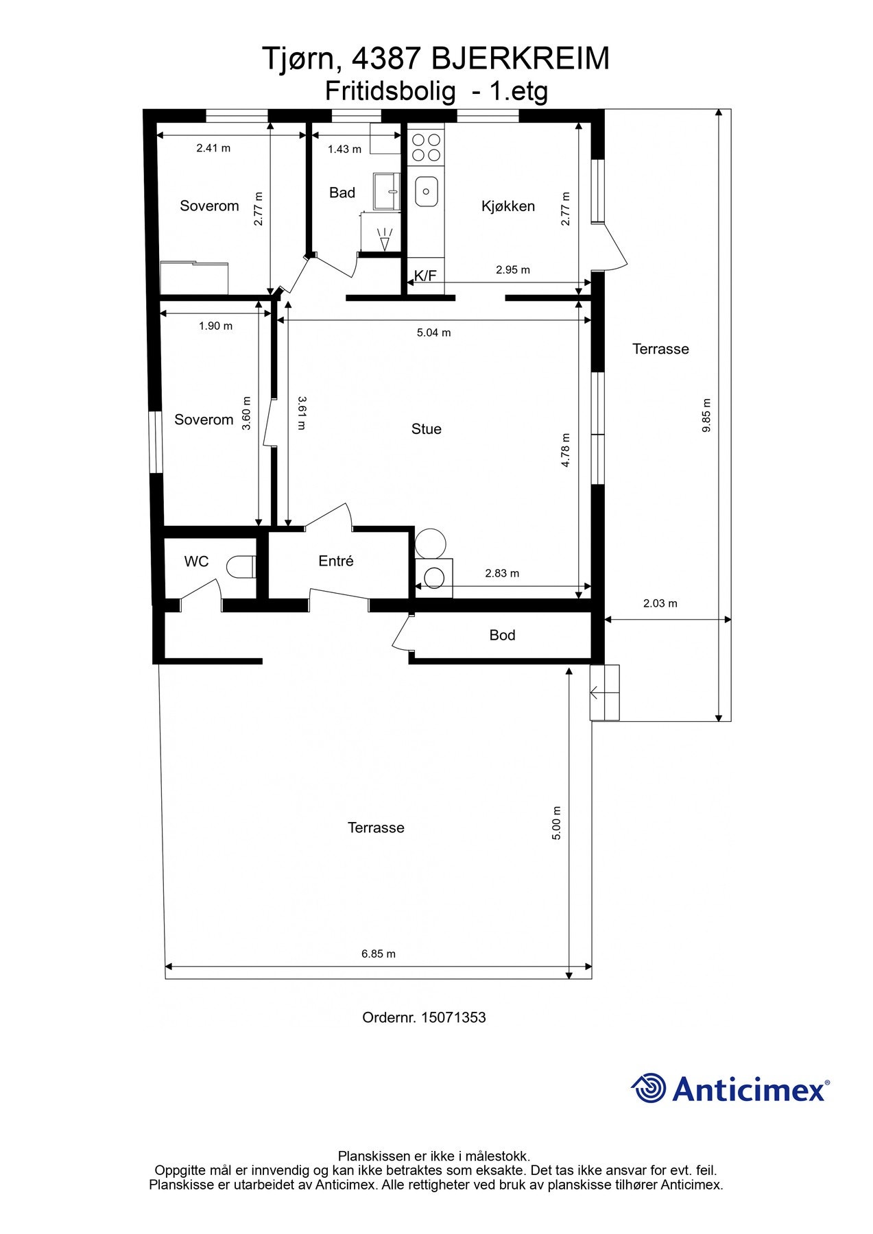 Plantegning - Kan avvike fra de faktiske forhold. Galleribilde