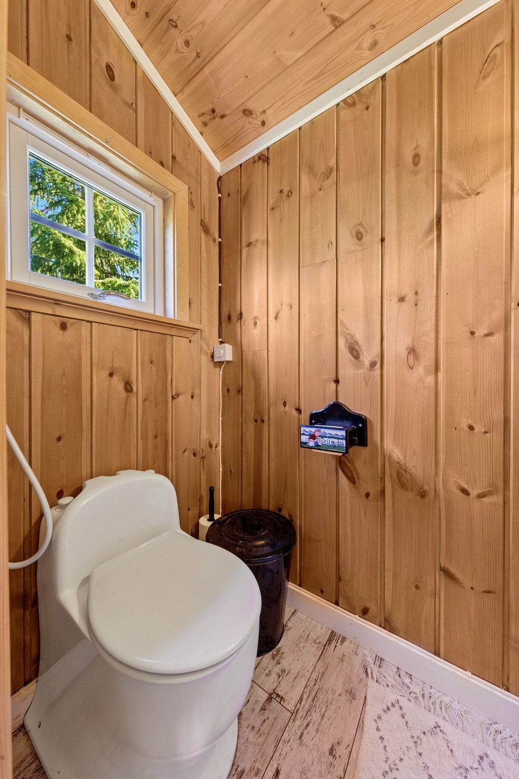 Toalettrom med snurredo. Galleribilde