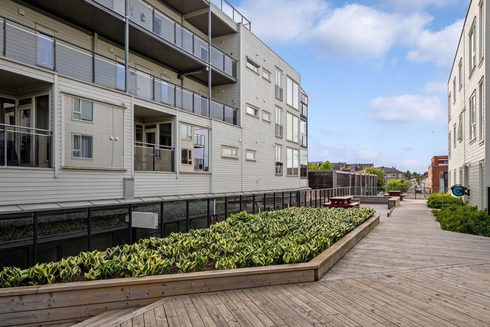 Leiligheten ligger midt i Horten sentrum i Vektergården. Galleribilde