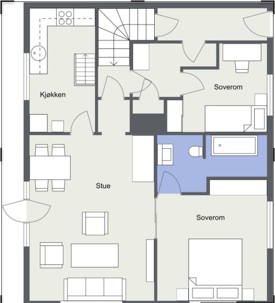 Plantegning 1 etg. Galleribilde