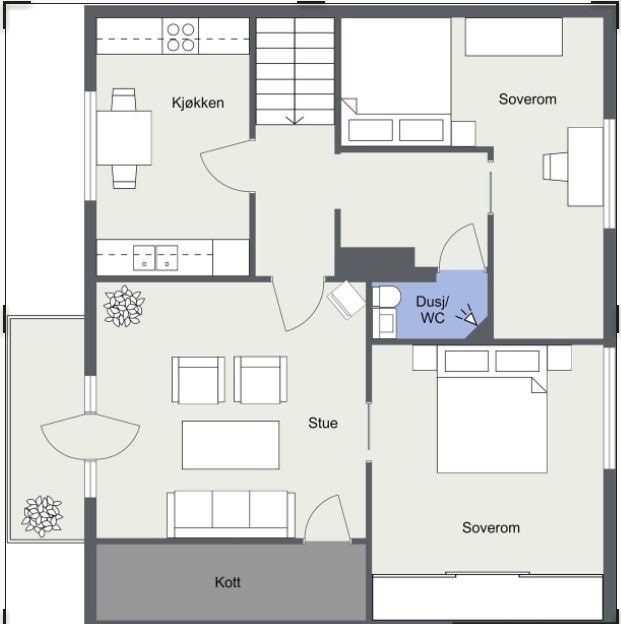 Plantegning 2 etg. Galleribilde