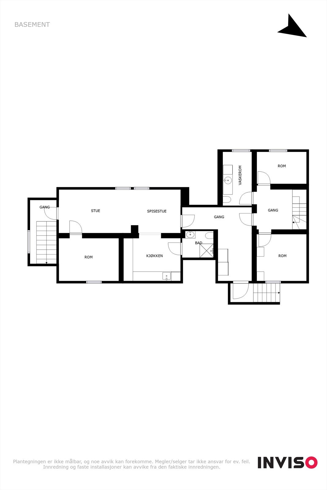 Plantegninger. Bruksendring er ikke søkt i kommunen. Galleribilde