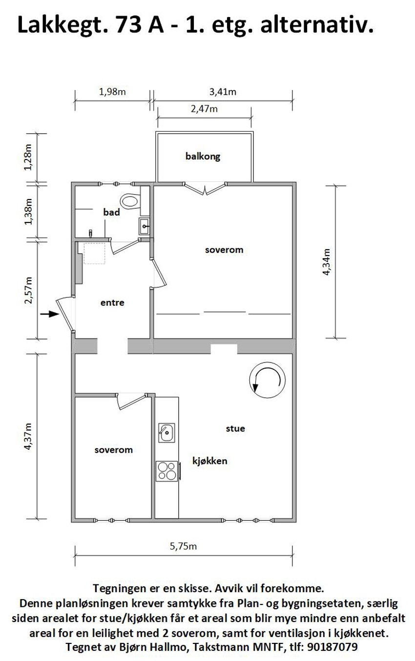 - Alternativ plantegning med ekstra soverom - Galleribilde
