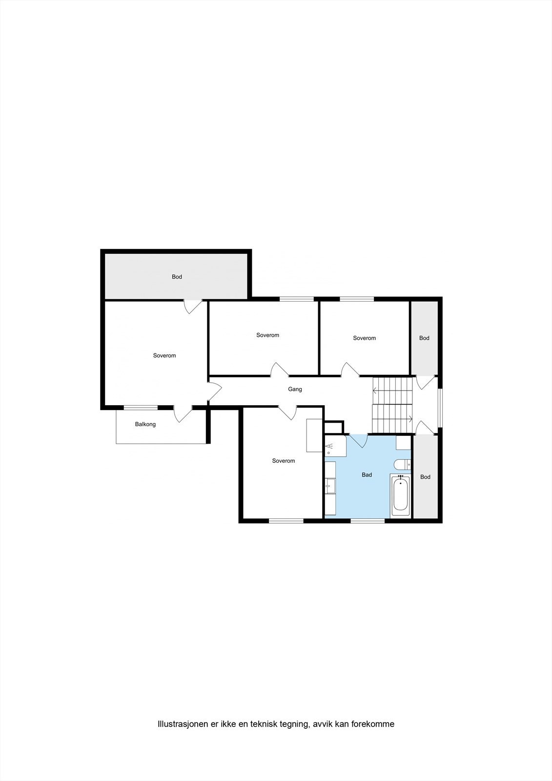 Plantegning 3. etasje Galleribilde