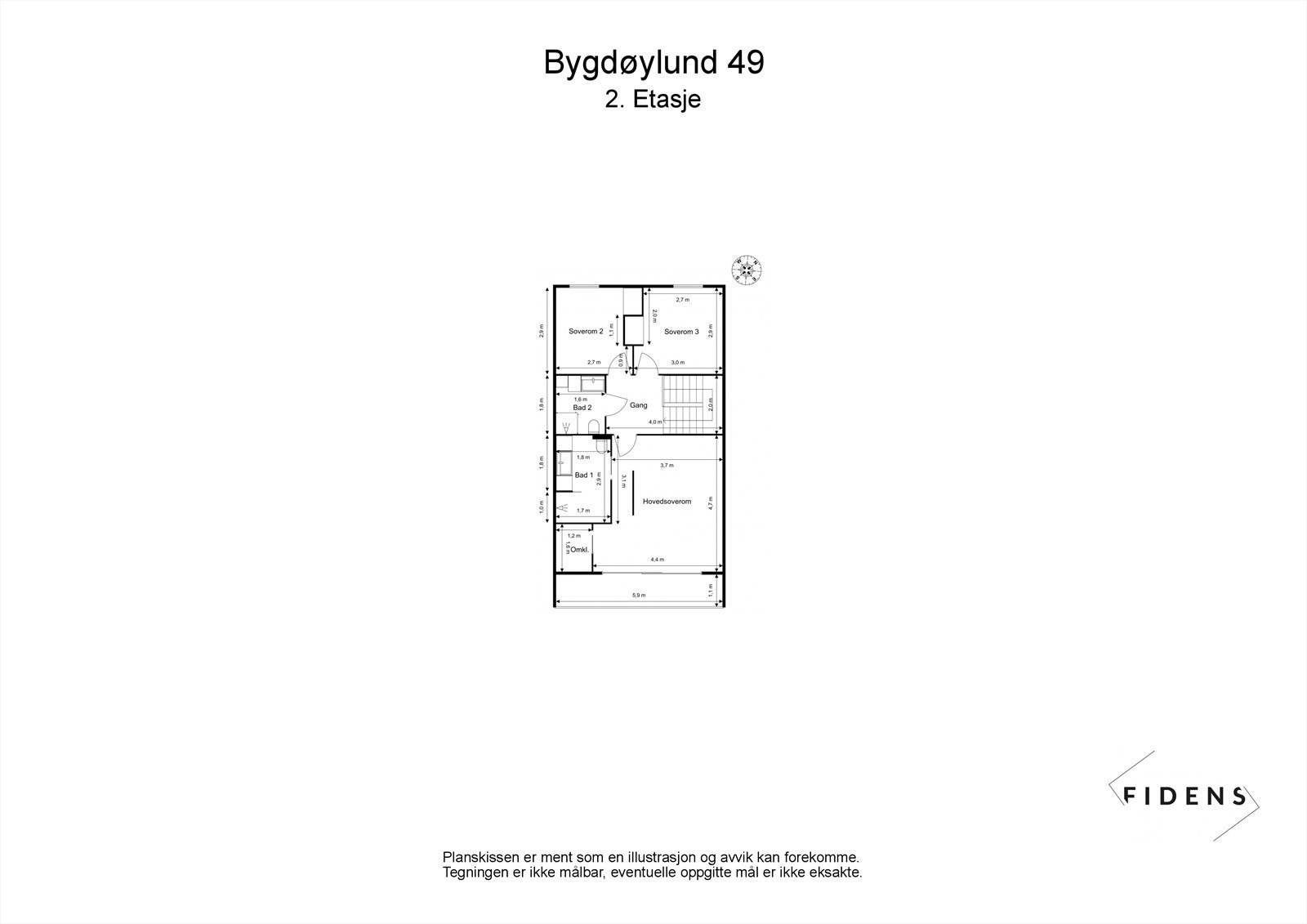 Planskisse 2 etasje Galleribilde