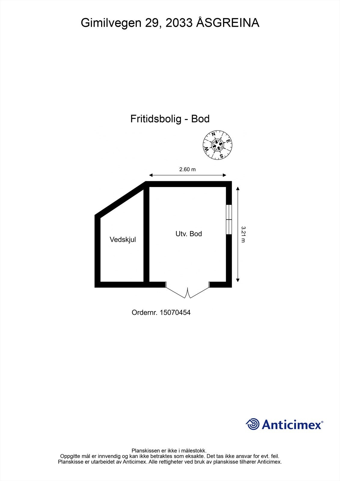Plantegning utvendig bod Galleribilde