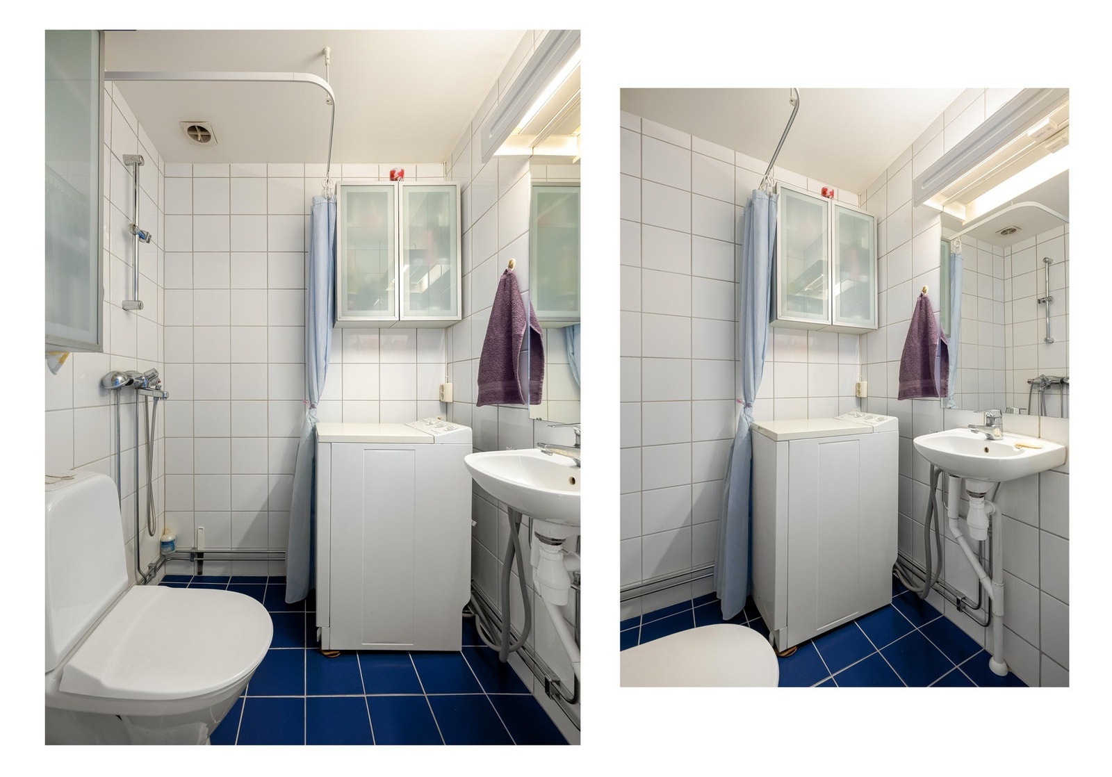 Funksjonelt bad med plass og opplegg for vaskemaskin. Badet ble pusset opp i 2002 i regi av borettslaget i henhold til tidligere prospekt. Galleribilde