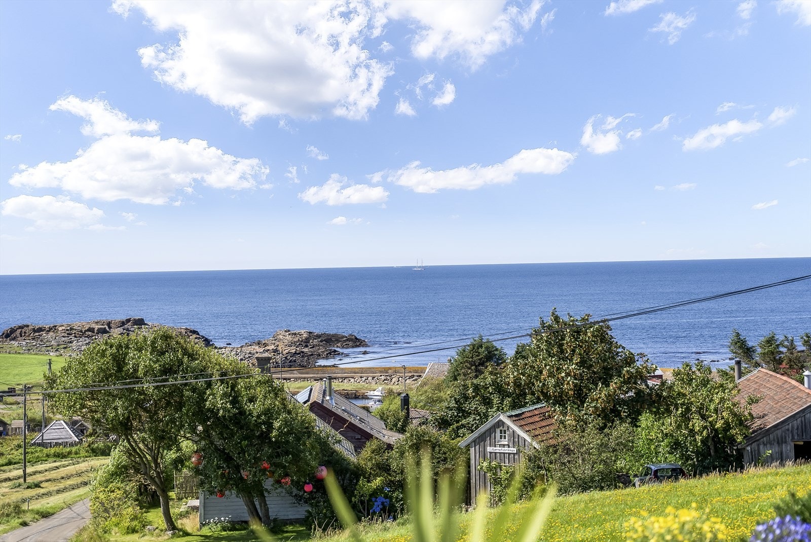 Fra eiendommen ser man ned til havnen, Jøllestø. Galleribilde