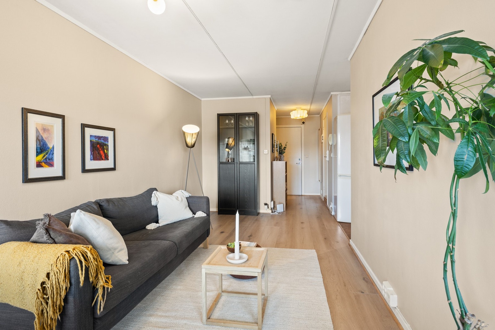 Det er gode møbleringsmuligheter i stuen. Galleribilde