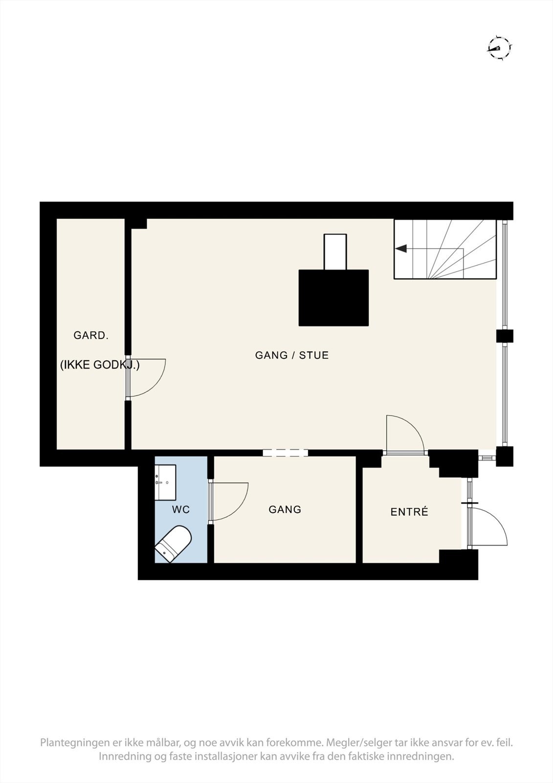 Plantegning u. etasje hoveddel. Galleribilde