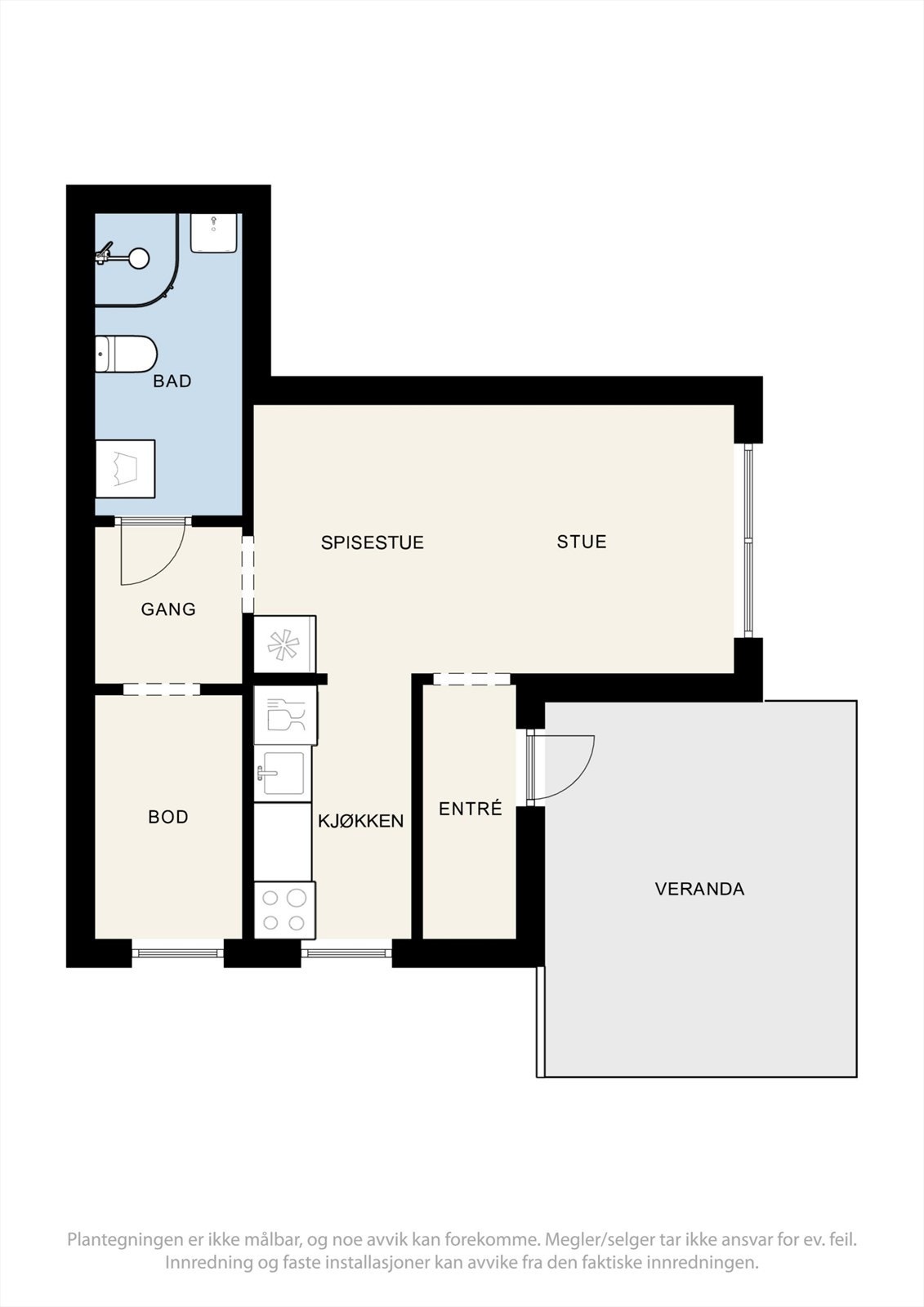 Plantegning hybel 1. Galleribilde