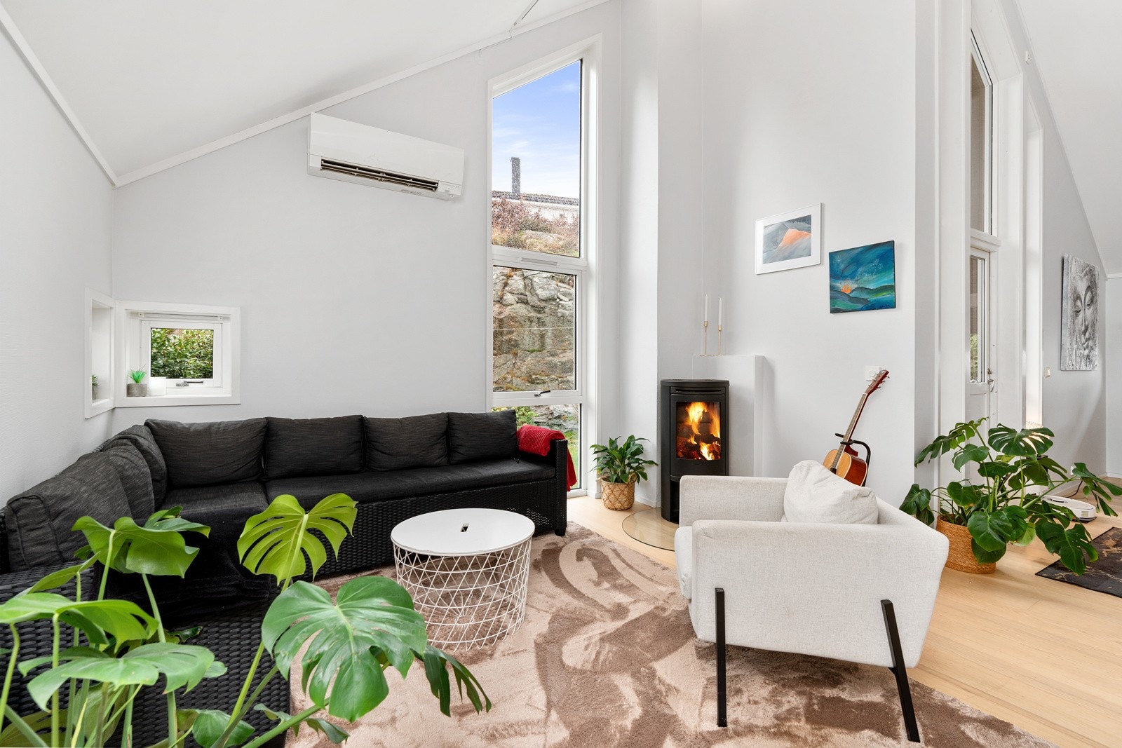 God takhøyde og utgang til vestvendt terrasse og hage Galleribilde