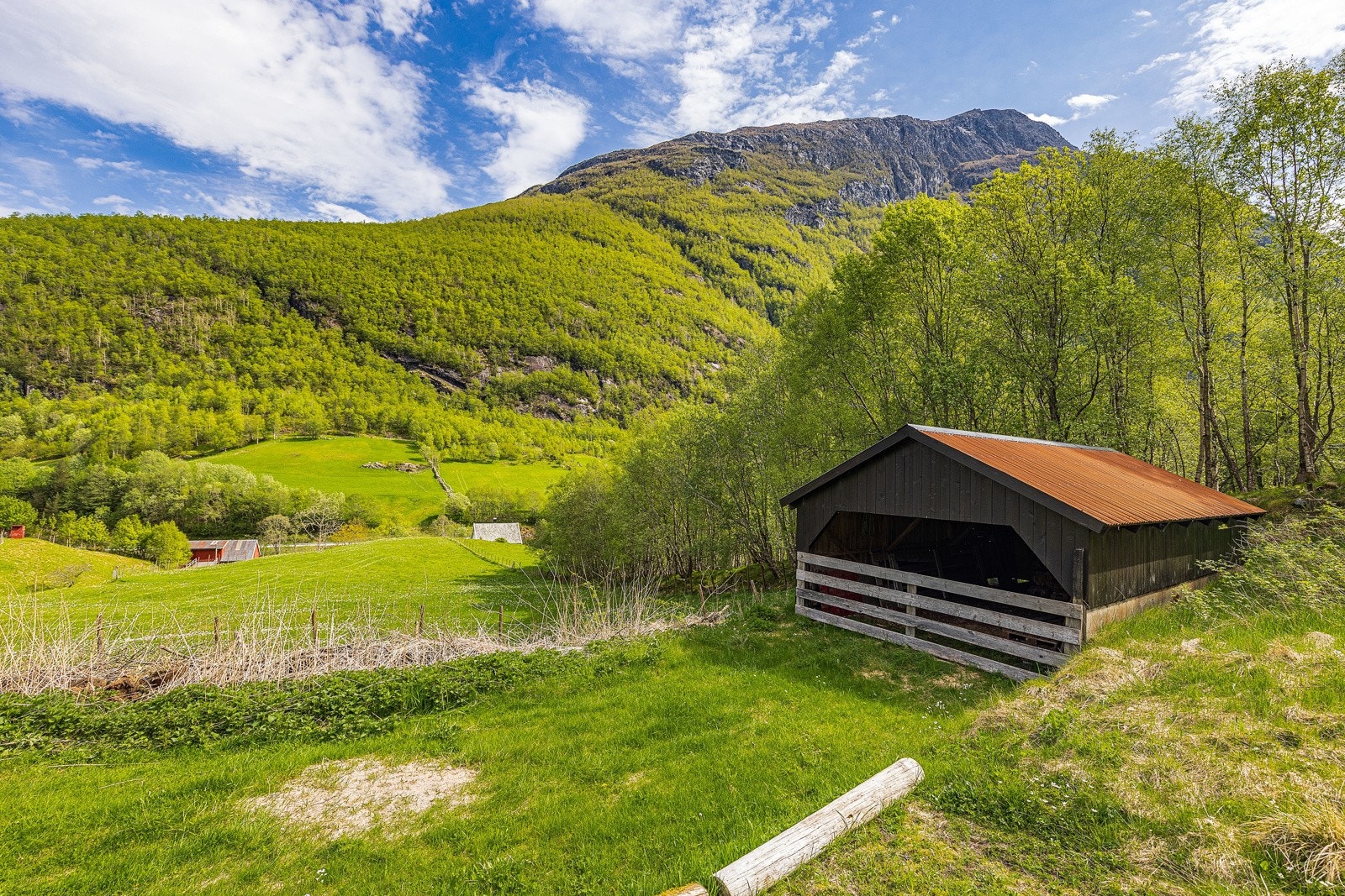 I bakkant av eigedomen har ein fleire uthus/reidskapshus Galleribilde